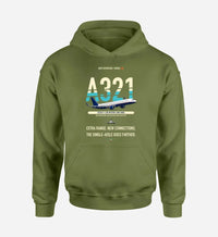 Thumbnail for Airbus A321XLR design on green army hoodie single side