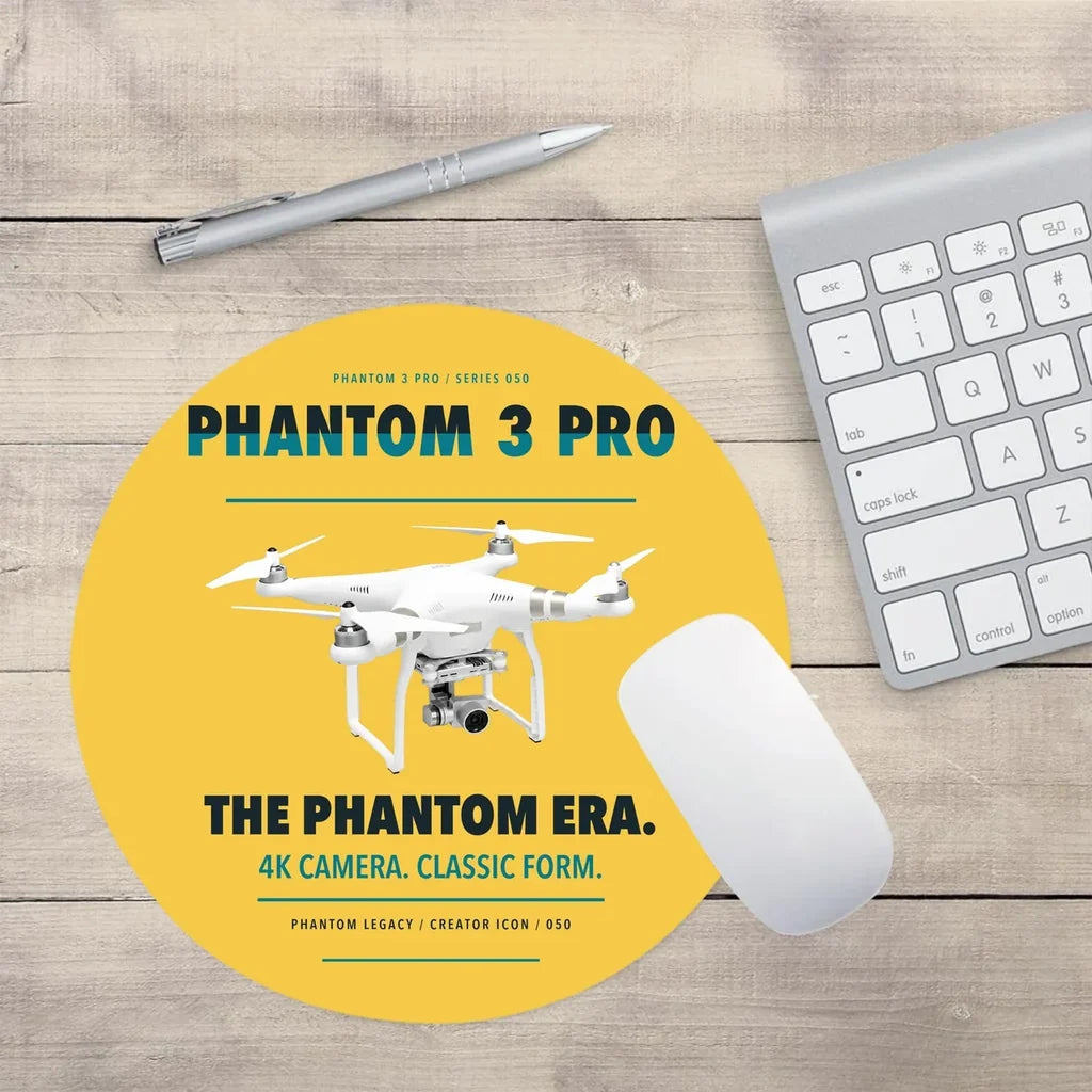 DJI Phantom 3 Professional design on yellow round mouse pad