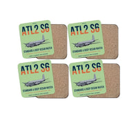 Thumbnail for Atlantique 2 Standard 6 design on light green 4 pieces set coaster