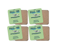 Thumbnail for Piper PA-44-180 Seminole design on light green 4 pieces set coaster