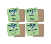 Thumbnail for Tecnam P2008JC NG design on light green 4 pieces set coaster