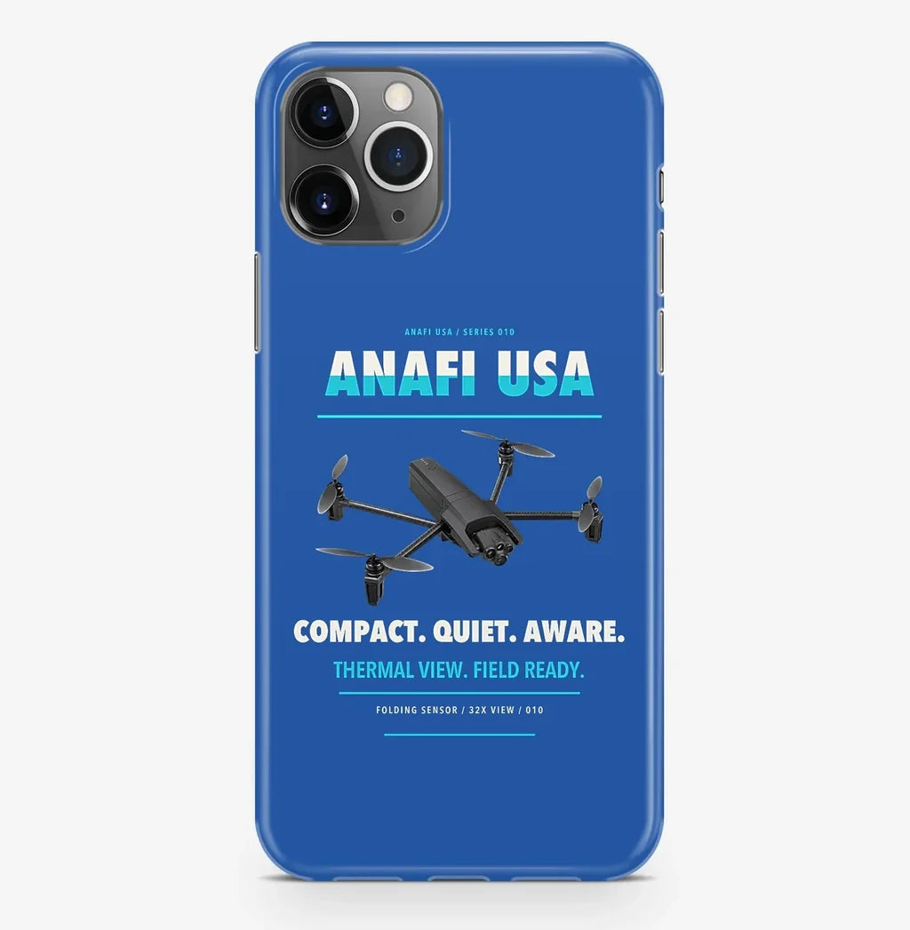 Parrot ANAFI USA Case ProMax design on blue iphone case promax