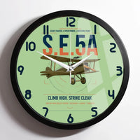Thumbnail for Royal Aircraft Factory S.E.5a design on light green framed wall clock