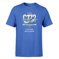 Thumbnail for Cessna 172 Skyhawk design on blue t-shirt, single-side print