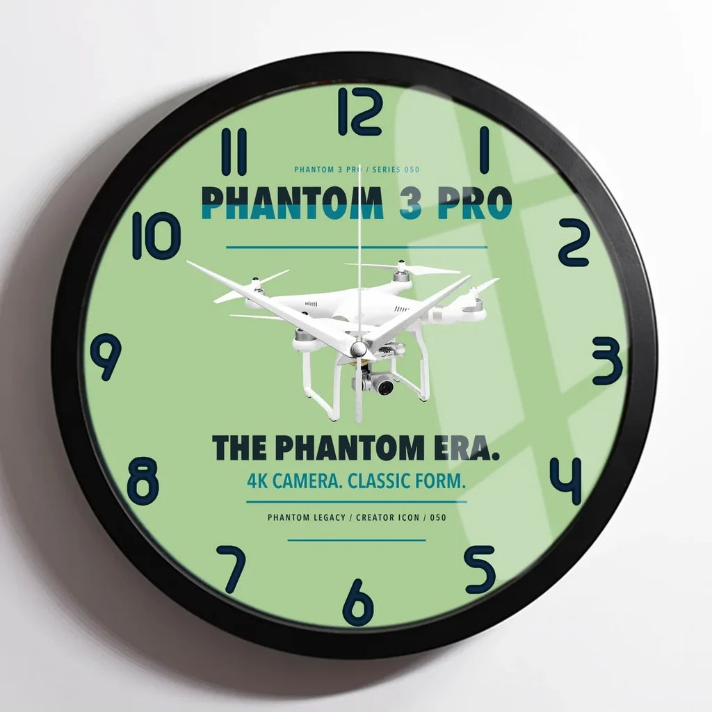 DJI Phantom 3 Professional design on light green framed wall clock