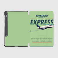 Thumbnail for Bombardier Global Express design on light green samsung tablet tablet case