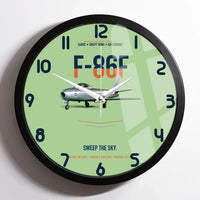 Thumbnail for F-86F Sabre Sweep The Sky design on light green framed wall clock