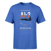 Thumbnail for AJ-2 Savage Tanker design on blue double-side t-shirt, single-side print