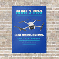 Thumbnail for DJI Mini 3 Pro vertical canvas print - no frame - blue background