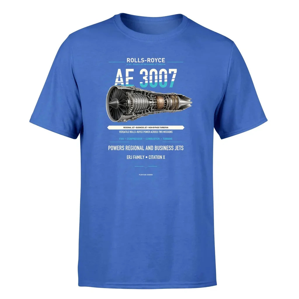 AE 3007 design on blue single side