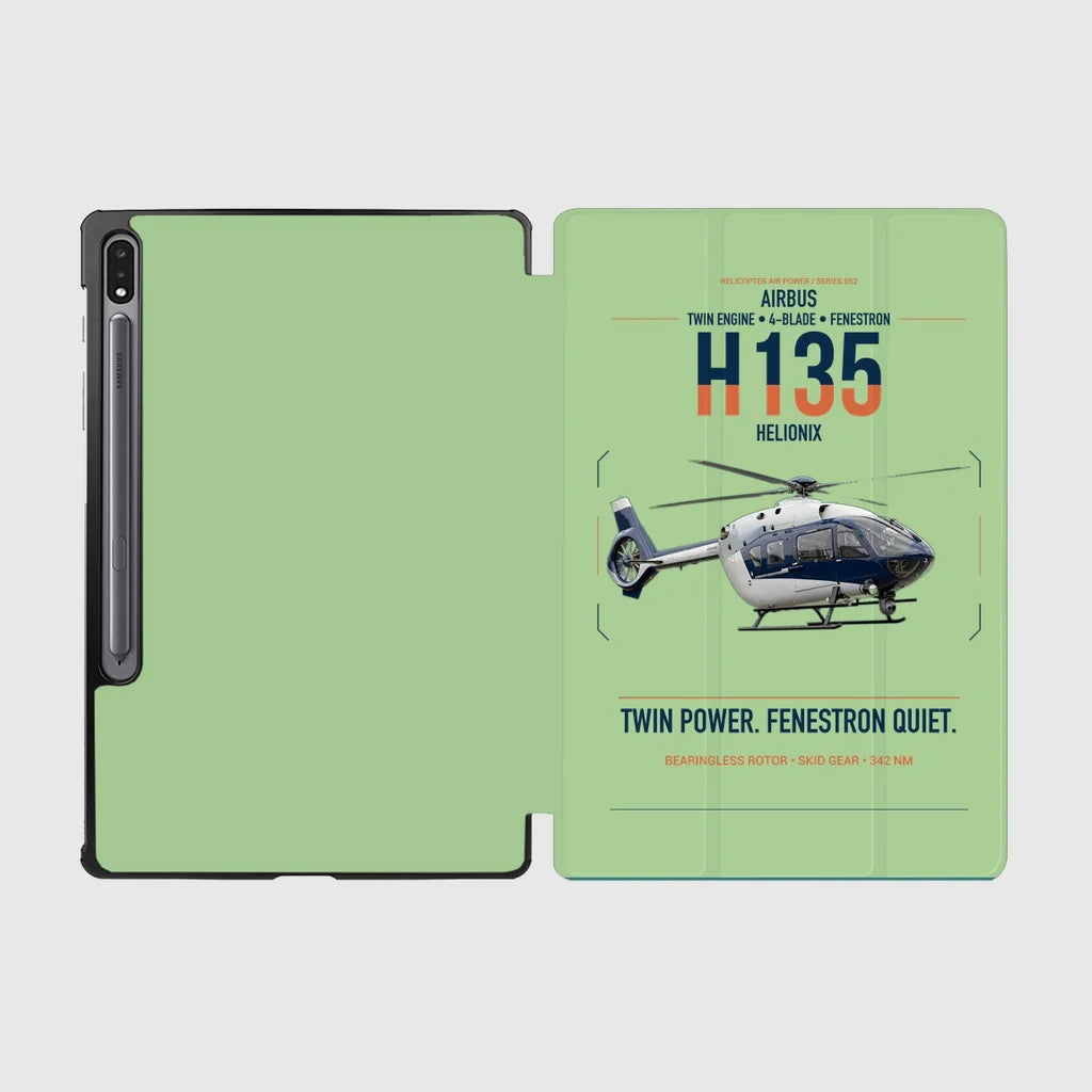 Airbus H135 design on light green samsung tablet tablet case