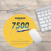 Thumbnail for Bombardier Global 7500 design on yellow round mouse pad