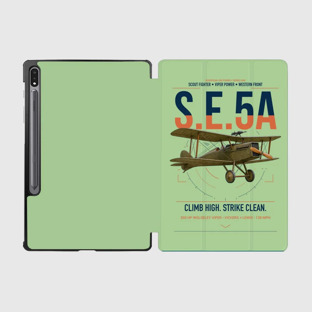 Royal Aircraft Factory S.E.5a design on light green samsung tablet tablet case