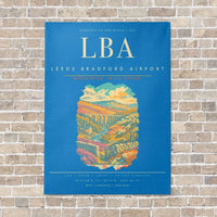 Thumbnail for Leeds Bradford Airport LBA - Canvas Framed - Turquoise