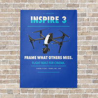 Thumbnail for DJI Inspire 3 vertical canvas print - no frame - blue background
