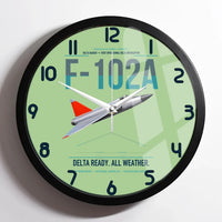 Thumbnail for F-102A Delta Dagger design on light green framed wall clock
