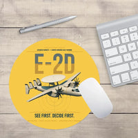Thumbnail for E-2D Advanced Hawkeye design on yellow round mouse pad
