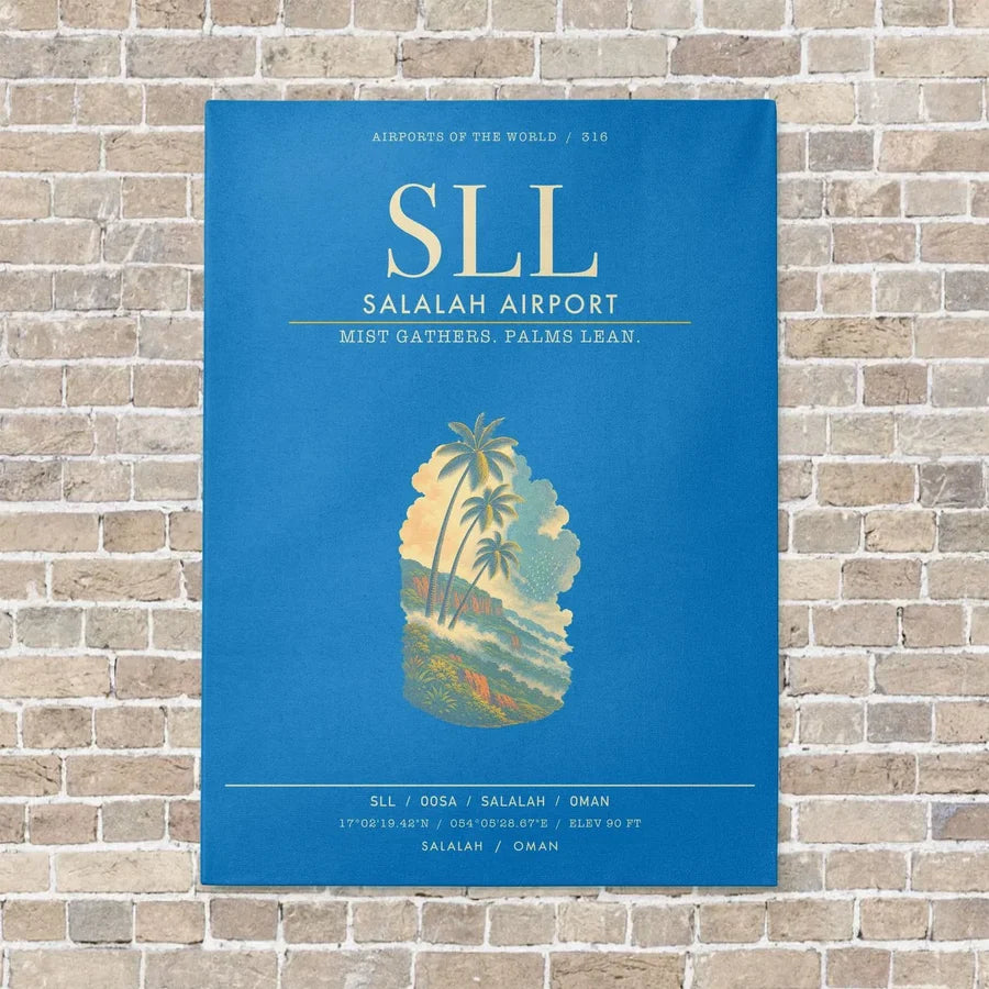 Salalah Airport SLL - Canvas Framed - Turquoise