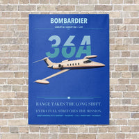 Thumbnail for Bombardier Learjet 36A vertical canvas print - no frame - blue background