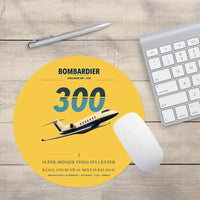 Thumbnail for Bombardier Challenger 300 design on yellow round mouse pad