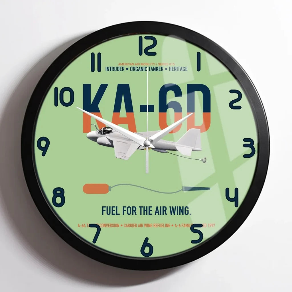 KA-6D Intruder design on light green framed wall clock