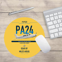 Thumbnail for Piper PA-24-250 Comanche 250 design on yellow round mouse pad