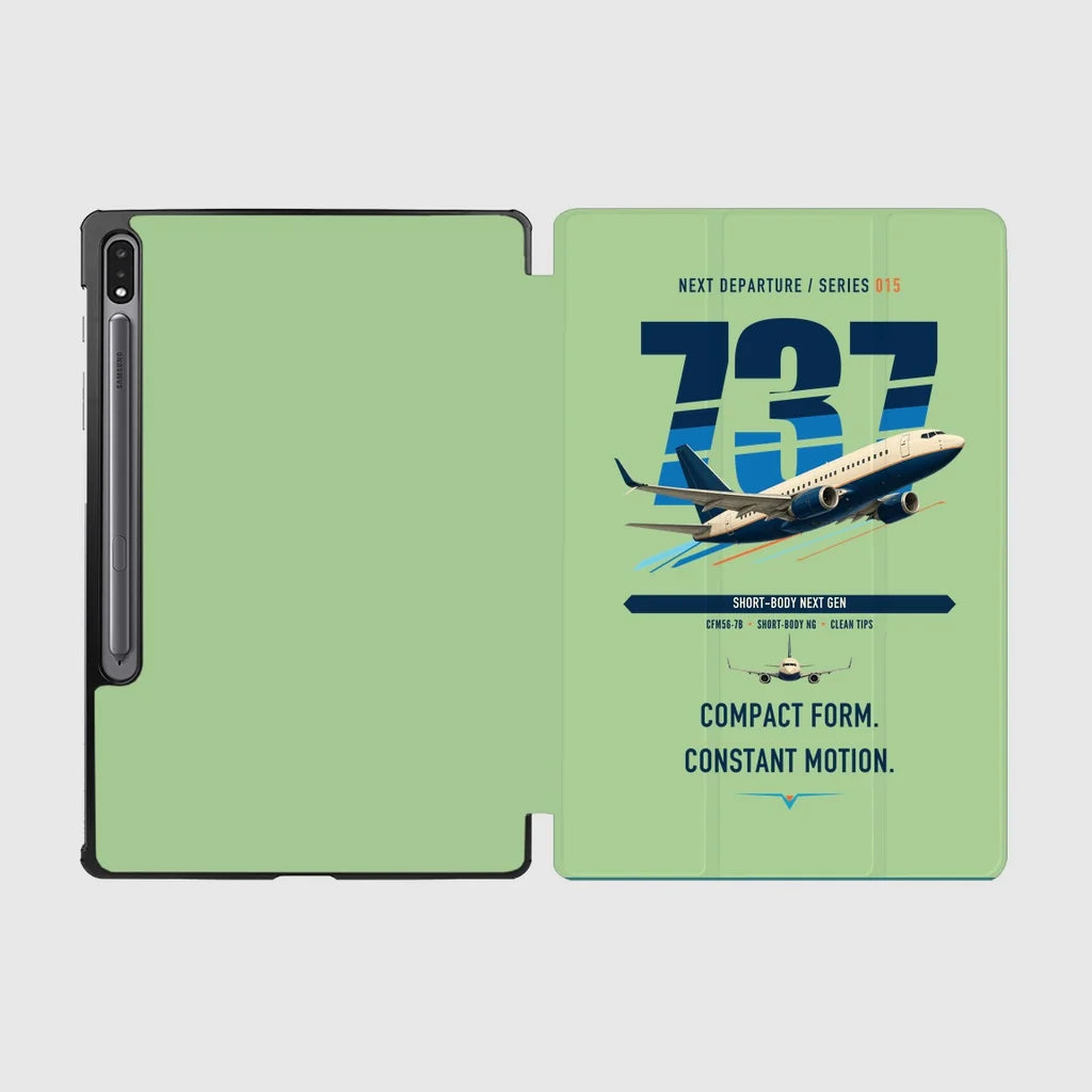 Boeing 737-700 NG design on light green samsung tablet tablet case