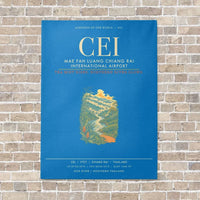 Thumbnail for Mae Fah Luang Chiang Rai International Airport CEI - Canvas Framed - Turquoise