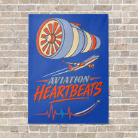 Thumbnail for Aviation Heartbeats V2 vertical canvas print - no frame - blue background