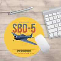 Thumbnail for SBD-5 Dauntless design on yellow round mouse pad