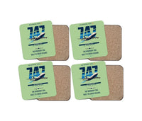 Thumbnail for Boeing 747-200B design on light green 4 pieces set coaster