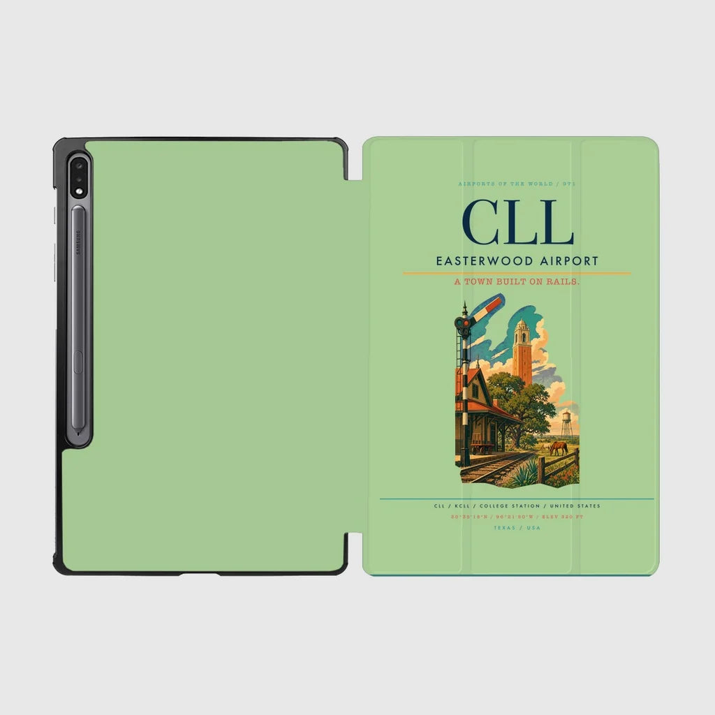 Easterwood Airport (CLL) design on light green samsung tablet tablet case