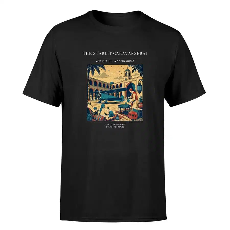 VINTAGE G4336 - The Starlit Caravanserai - Premium T-Shirt design on black premium t shirt