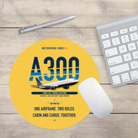 Thumbnail for Airbus A300C4-203 design on yellow round mouse pad