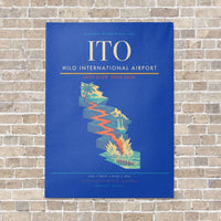 Thumbnail for Hilo International Airport ITO vertical canvas print - no frame - blue background