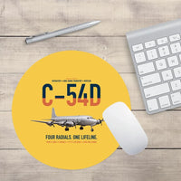 Thumbnail for C-54D Skymaster design on yellow round mouse pad