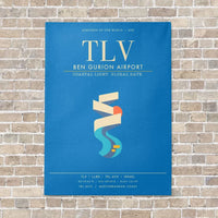 Thumbnail for Tel Aviv Ben Gurion Airport TLV - Canvas Framed - Turquoise