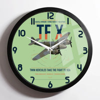 Thumbnail for Bristol Beaufighter TF X design on light green framed wall clock