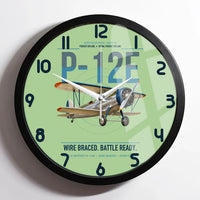 Thumbnail for Boeing P-12E design on light green framed wall clock