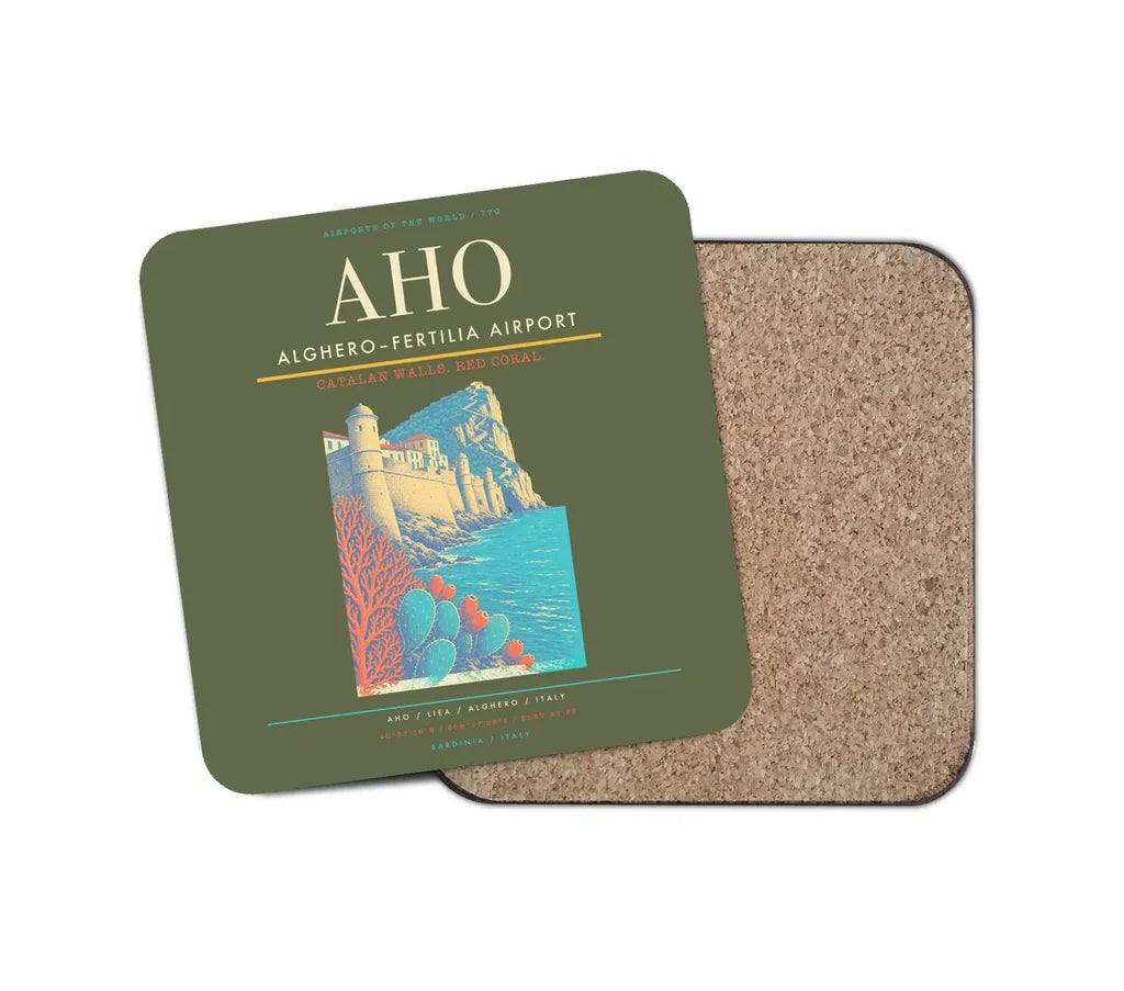 AlgheroFertilia Airport AHO Coaster 1-Piece - Green Army