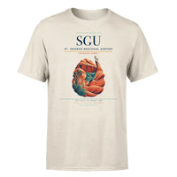 Thumbnail for St. George Regional Airport (SGU) T-Shirt single-side front print in Beige | st-george-regional-airport-sgu-double-side-t-shirt