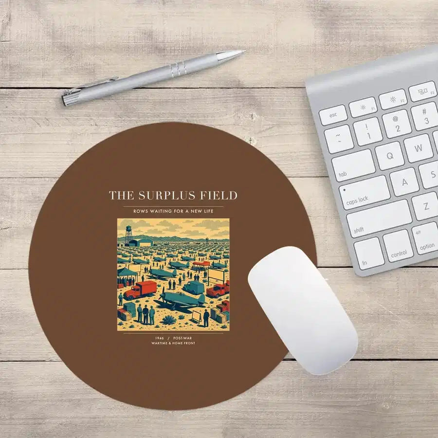 VINTAGE G4539 - The Surplus Field - Designed Mouse Pads design on brown round