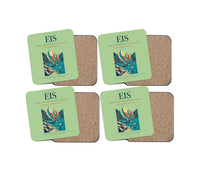 Thumbnail for Terrance B. Lettsome International Airport (EIS) design on light green 4 pieces set coaster