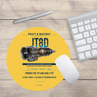 Thumbnail for JT8D design on yellow round mouse pad