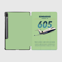 Thumbnail for Bombardier Challenger 605 design on light green samsung tablet tablet case