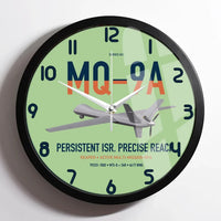 Thumbnail for MQ-9A Reaper design on light green framed wall clock