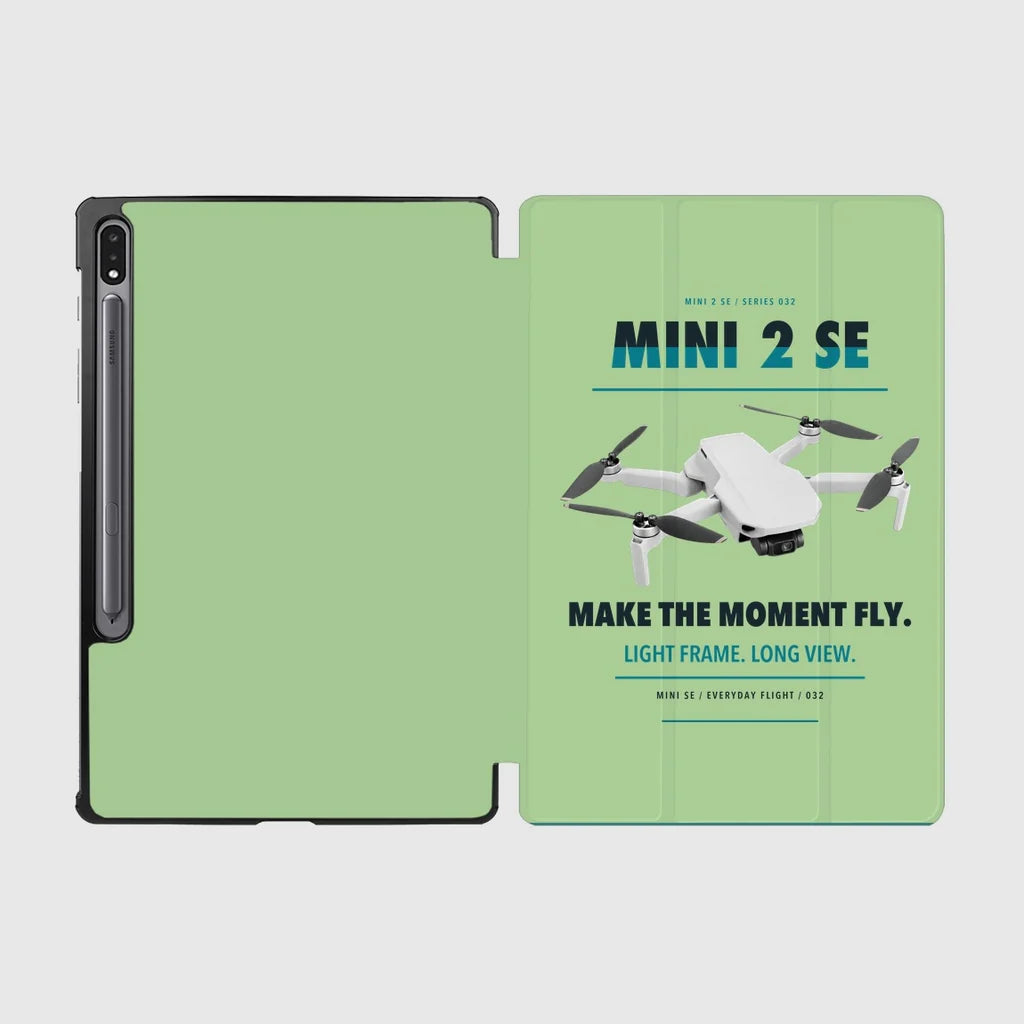 DJI Mini 2 SE design on light green samsung tablet tablet case