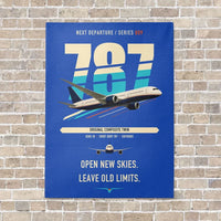 Thumbnail for Boeing 787-8 Dreamliner vertical canvas print - no frame - blue background