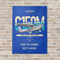 Thumbnail for Cessna 150M vertical canvas print - no frame - blue background
