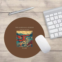 Thumbnail for VINTAGE G4289 - The Salmon Run Charter - Designed Mouse Pads design on brown round